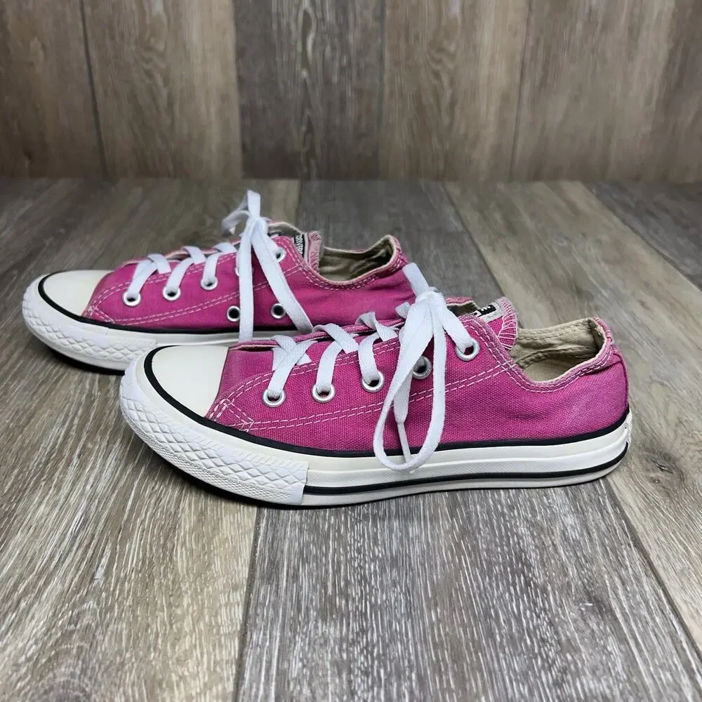 Hot Pink All Star Low Top Converse Kids Youth US Size 1 344806F Sneaker Shoes
